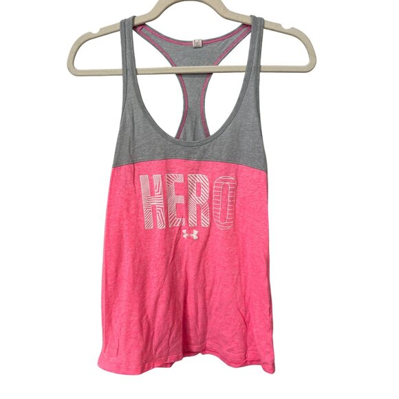 Under Armour HeatGear Hero Tank Top Size M Breast Cancer Awareness Sporty Active - Picture 1 of 9